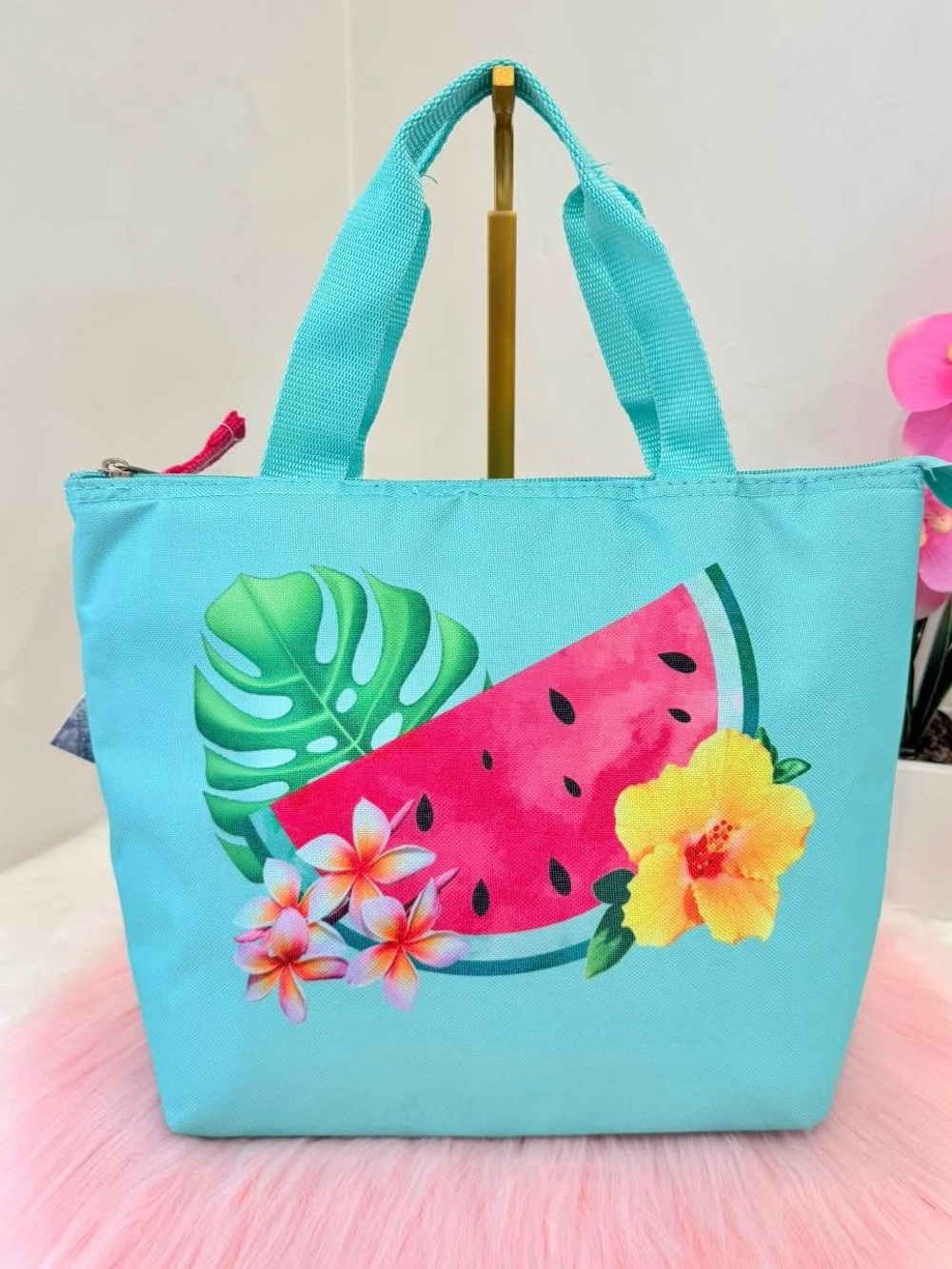 NEW Fridge Pak Insulated Lunch Tote Cooler Watermelon Design Teal Bag